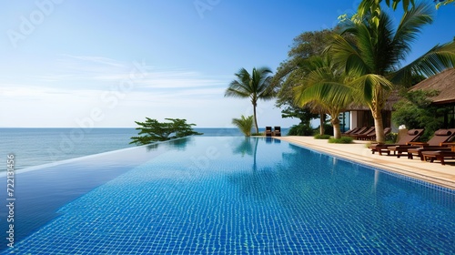 swimming pool on the beach with beautiful views