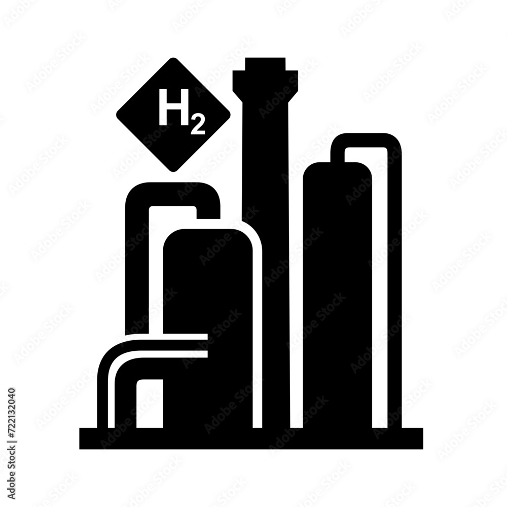 Hydrogen Production Plant Vector Icon Hydrogen Production Plant Vector Icon