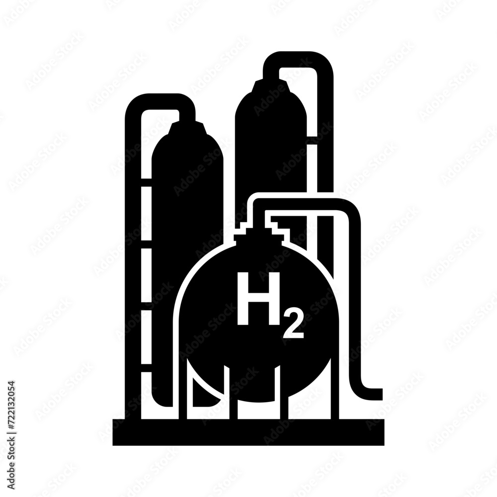 Obraz premium Hydrogen Production Plant Vector Icon