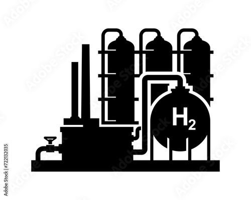 Hydrogen Production Plant Vector Icon