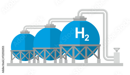 Hydrogen Production Plant Vector Icon