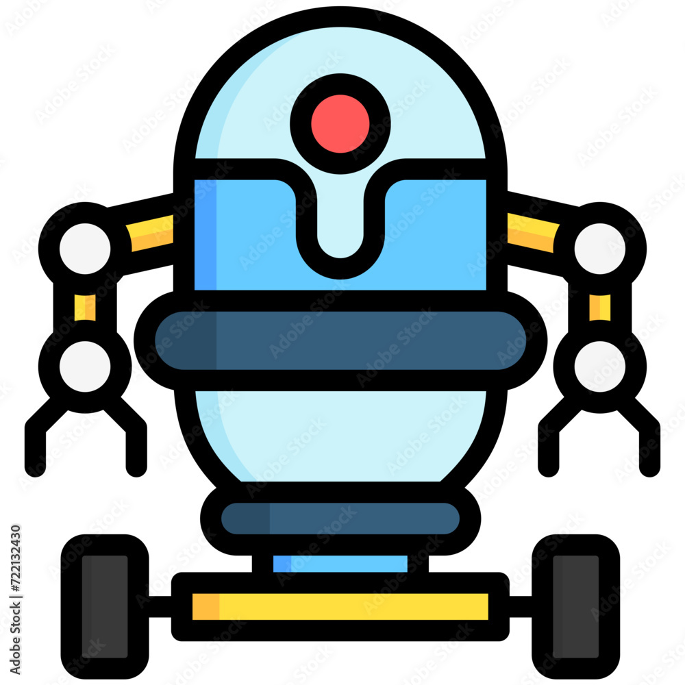 Robotics lineal multi color icon. relate to robotic engineering and technology theme. use for UI or UX kit, web and app development.