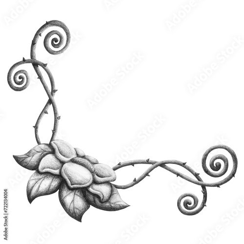 Handmade Corner Rose Graphite Flower