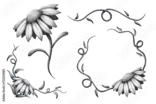Handmade Graphite Daisy Flower Pack