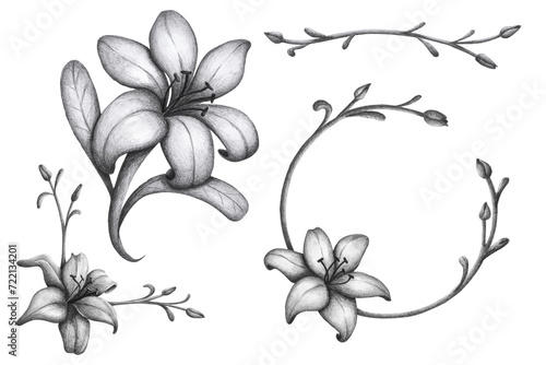 Handmade Graphite Lilly Flower Pack