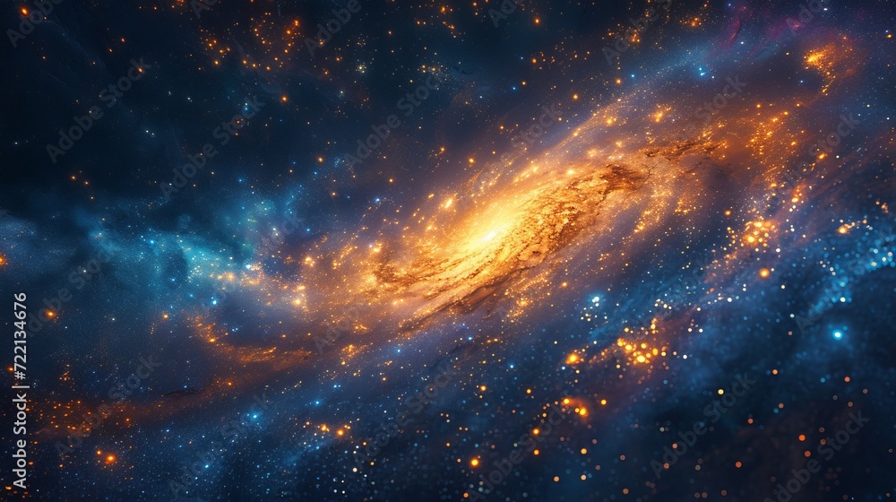 Galaxy, space nebula, colorful fantasy realism style, tilt photography, generated with AI