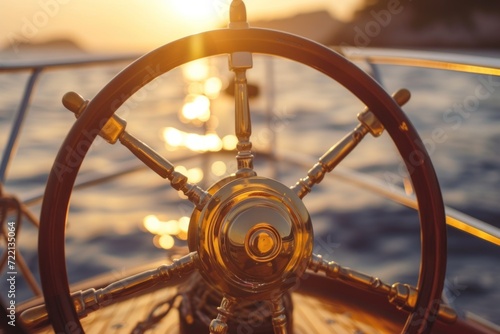 wheel of a yacht