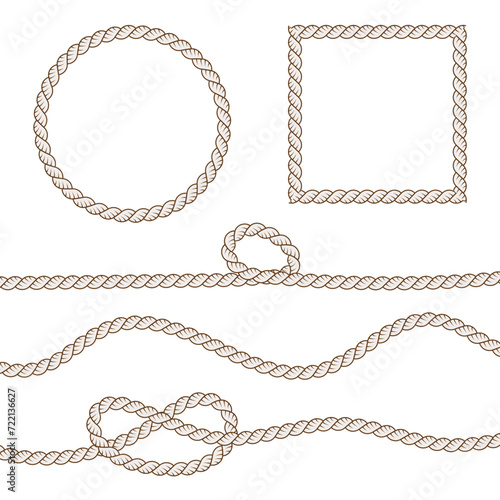 Free Vector Knotted Wire rope In Line Pattern And Shapes