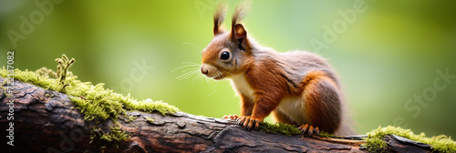 Eurasian red squirrel (Sciurus vulgaris) sitting on a branch © Alicia