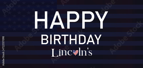 Happy Birthday Lincoln's Text illustration Design