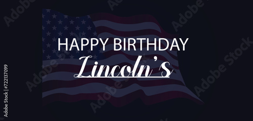 Happy Birthday Lincoln's Text illustration Design
