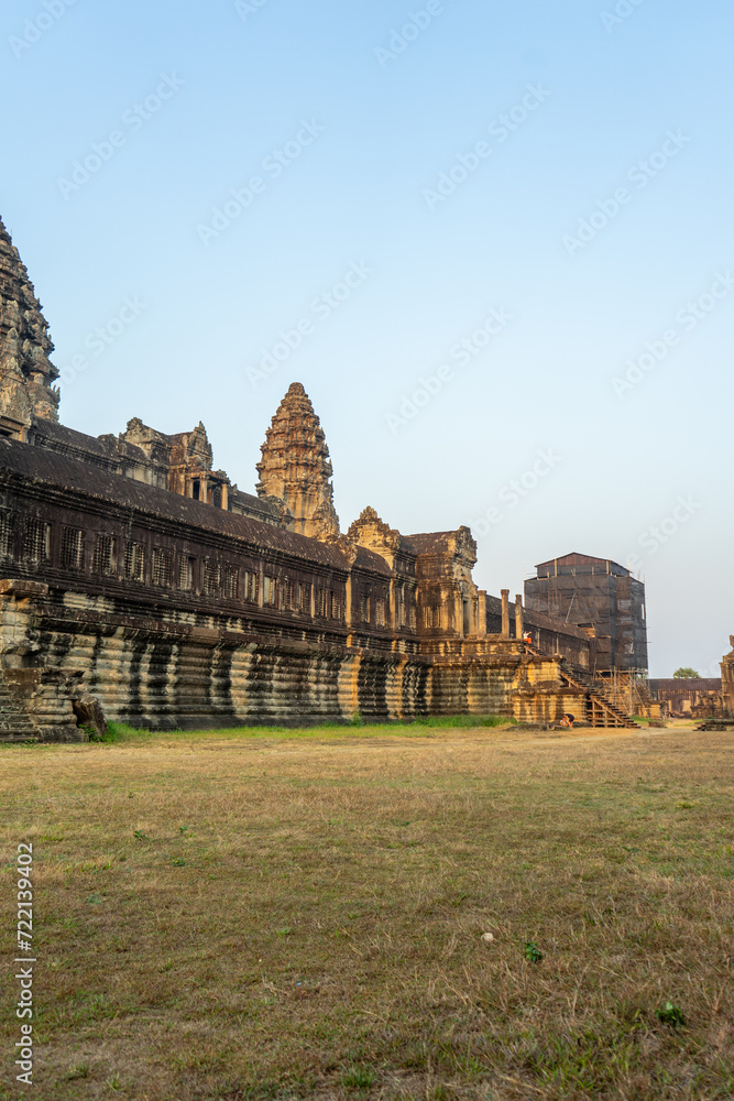 Ancient temple complex at dusk with impressive architecture Ancient temple complex at dusk with impressive architecture