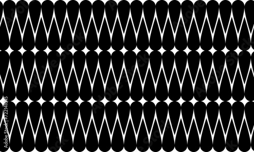 Geometric pattern in ethnic style. Seamless background with abstract shapes. Black and white wallpaper. Abstract background with Repeating pattern for decor, textile and fabric.