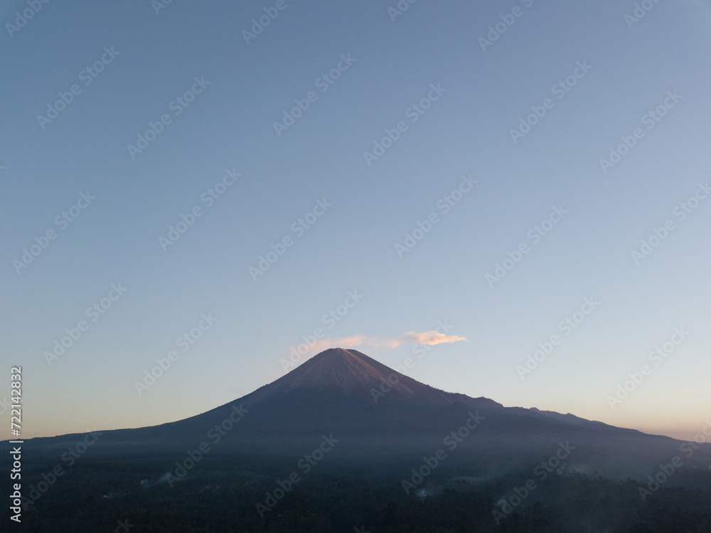 Tranquil scene of a majestic mountain during dusk