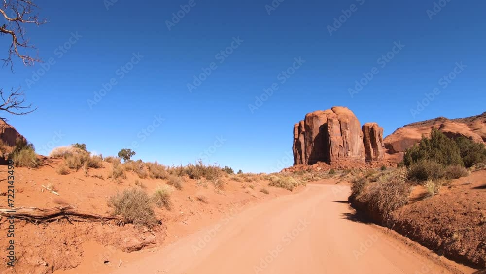 POV Monument Valley dirt road Tribal Park USA POV Monument Valley dirt road Tribal Park USA