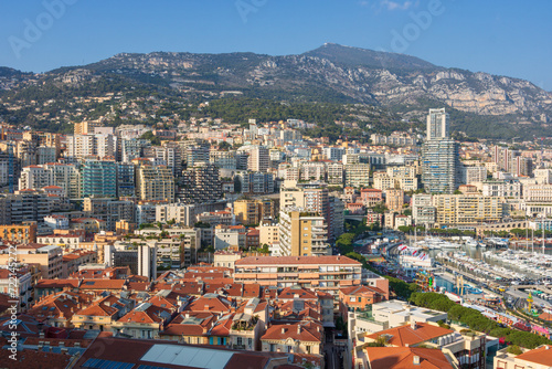 Panoramic view of Monte Carlo marina and cityscape photo