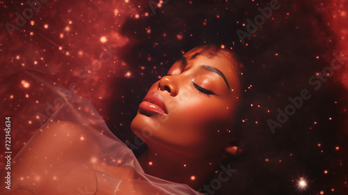 Dreamy Cosmic Beauty in Red Nebula