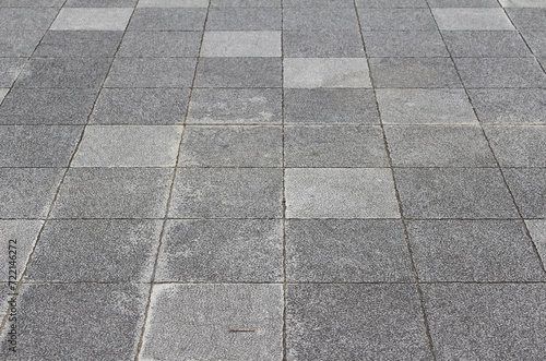 Wallpaper Mural Texture of square cobblestone. Pattern of gray sidewalk tiles in the street. Gray square cobblestones close up. Torontodigital.ca