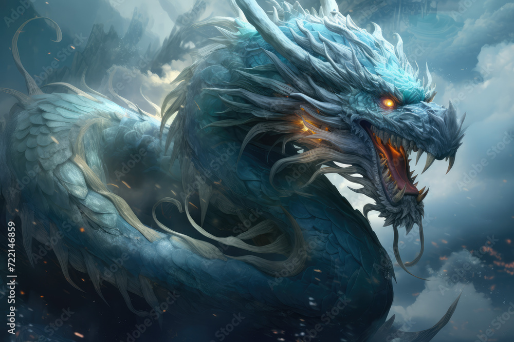 3D rendering of a fantasy dragon in a fantasy landscape with mountains 3D rendering of a fantasy dragon in a fantasy landscape with mountains