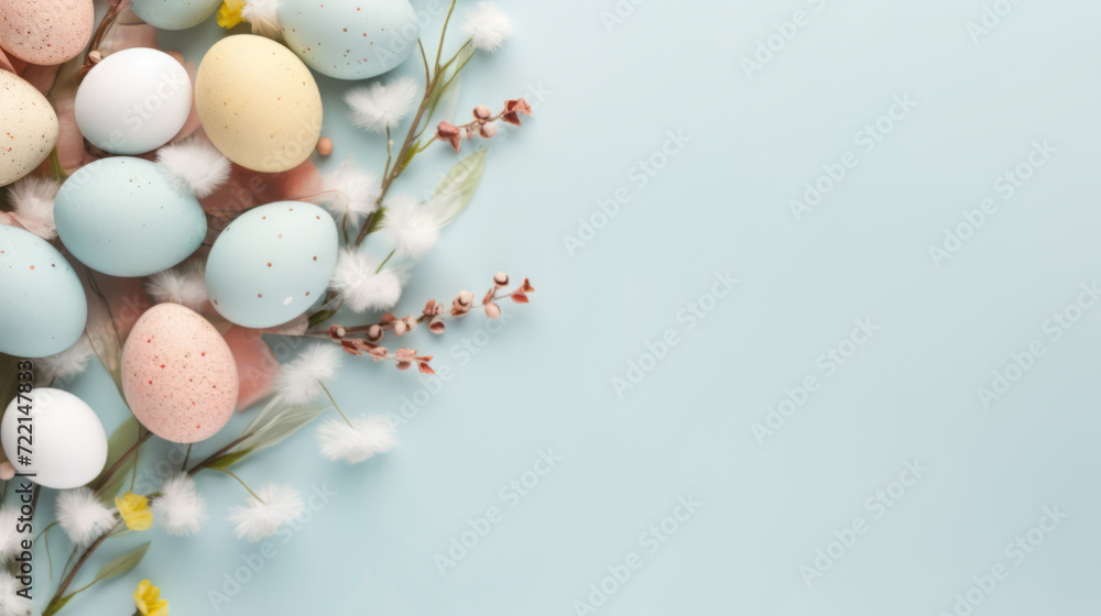 Happy Easter concept, pastel colors