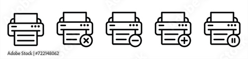 printing line icon, print icon, printer icon vector illustration