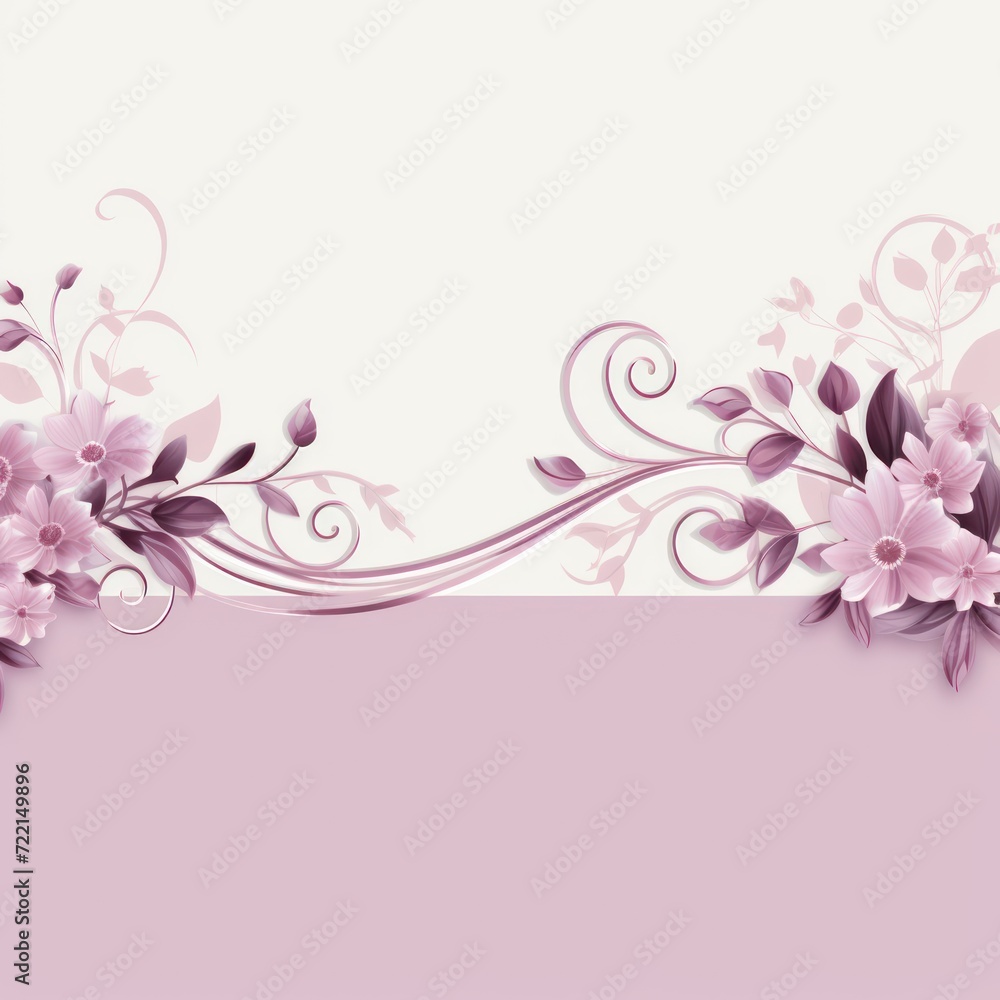 light lemonchiffon and pale coral color floral vines boarder style vector illustration