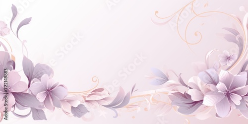 light lemonchiffon and pale coral color floral vines boarder style vector illustration