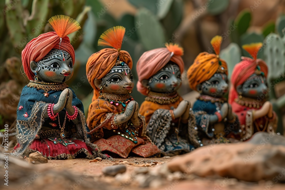 Indian traditional puppetry storyteller narrating captivating tales with puppet characters