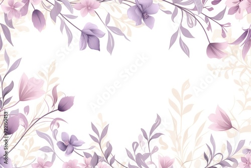 light linen and blush lavender color floral vines boarder style vector illustration  © GalleryGlider