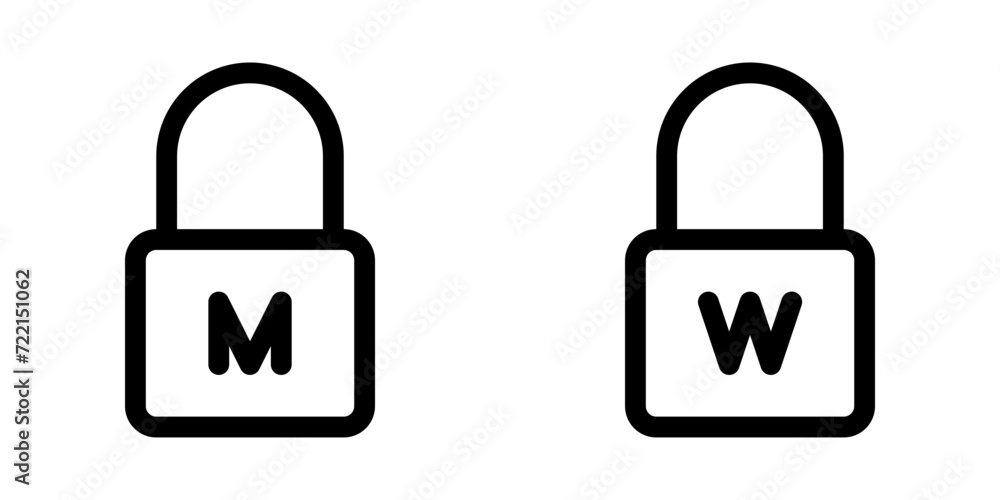 Set of locker room line icons. Vector graphics Set of locker room line icons. Vector graphics