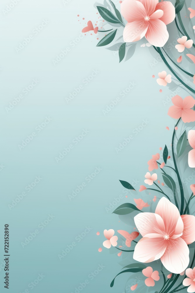 colorful floral vines vector illustration with blank copy space