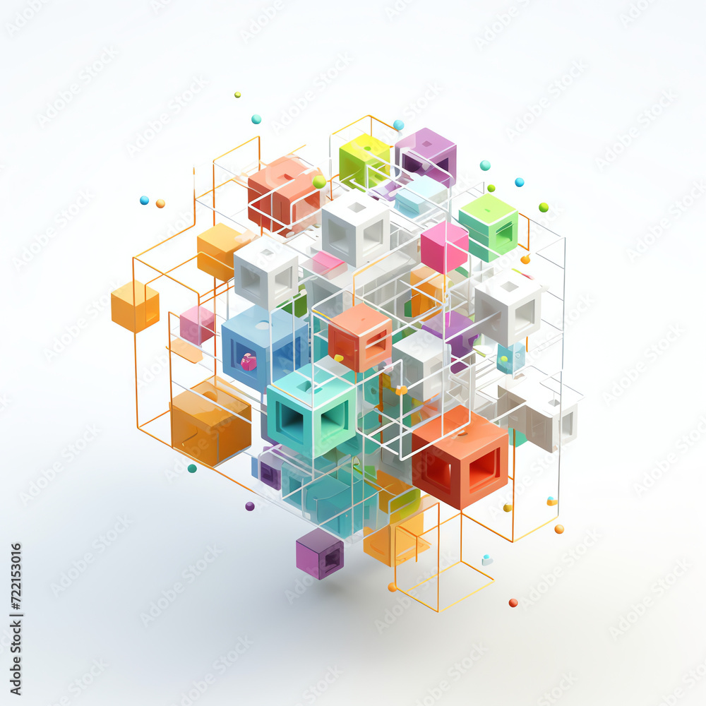 3D Cute Colorful Model of Data Modelling--5 3D Cute Colorful Model of Data Modelling--5