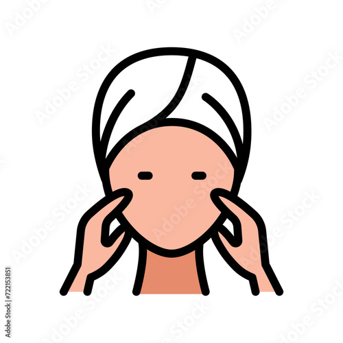 Makeup remover isolated color icon, makeup removal products vector icon. Skin Care, Face Pictogram. Isolated Vector Illustration.