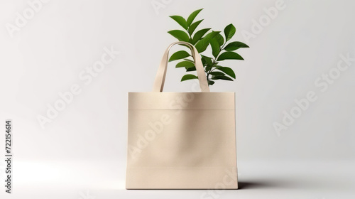 Eco Bag With White Background 3D Rendering.