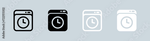 History icon set in black and white. Time signs vector illustration.