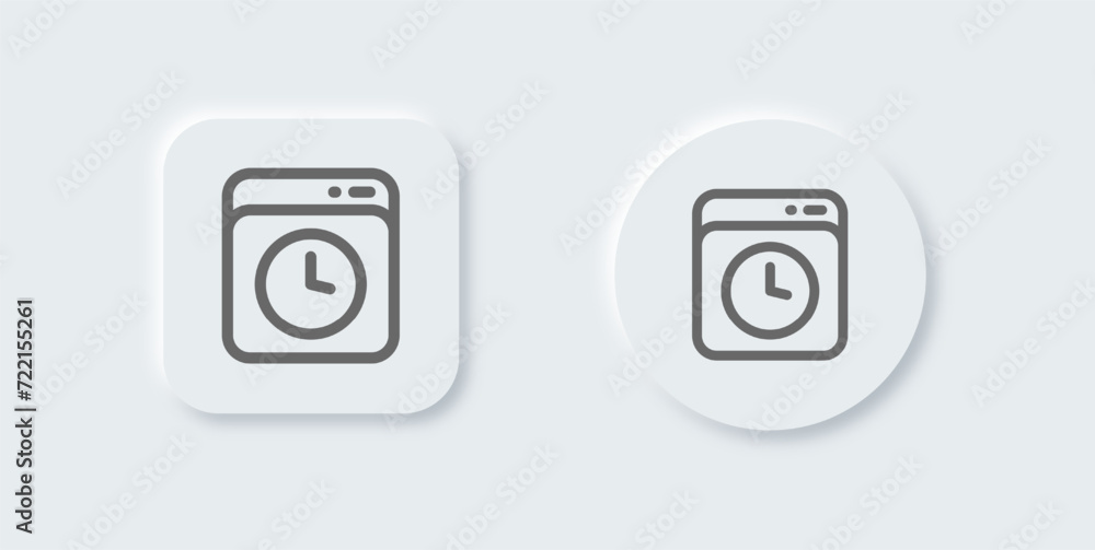 History line icon in neomorphic design style. Time signs vector illustration. History line icon in neomorphic design style. Time signs vector illustration.
