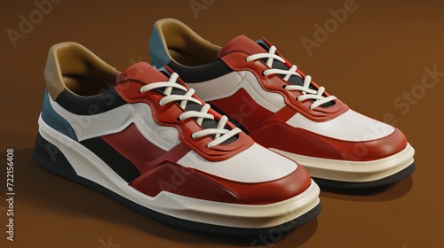 A new pair of casual shoes, white background
