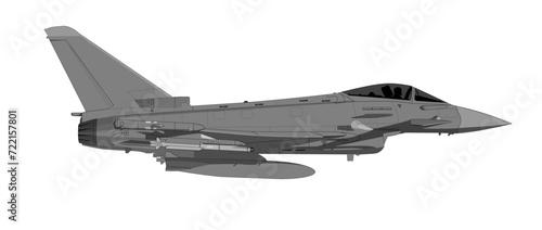 Eurofighter Typhoon Side View Vector Drawing