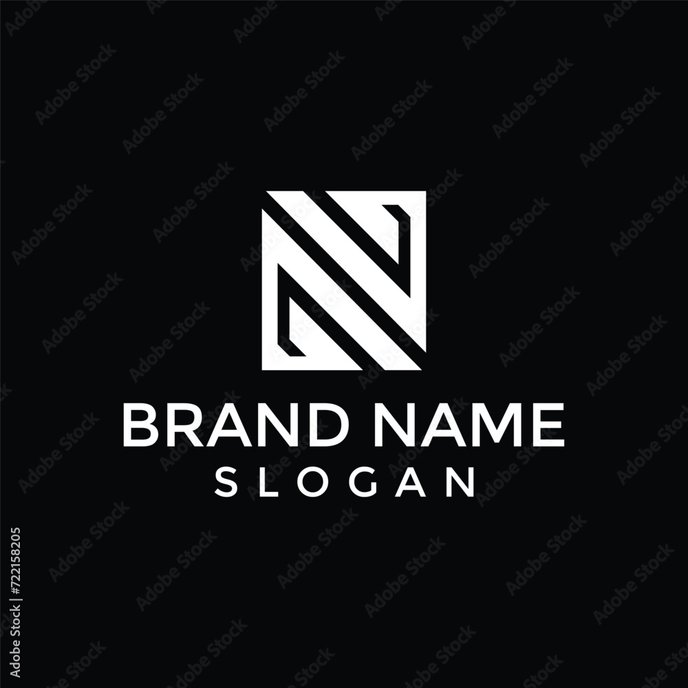 Naklejka premium Initial Letter N Logo Design vector Template