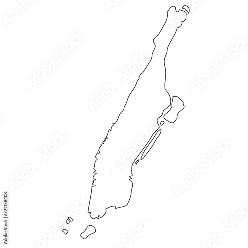 Manhattan. Outline of the map