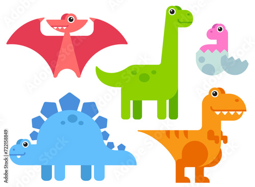 Cute Cartoon Dinosaurs Set