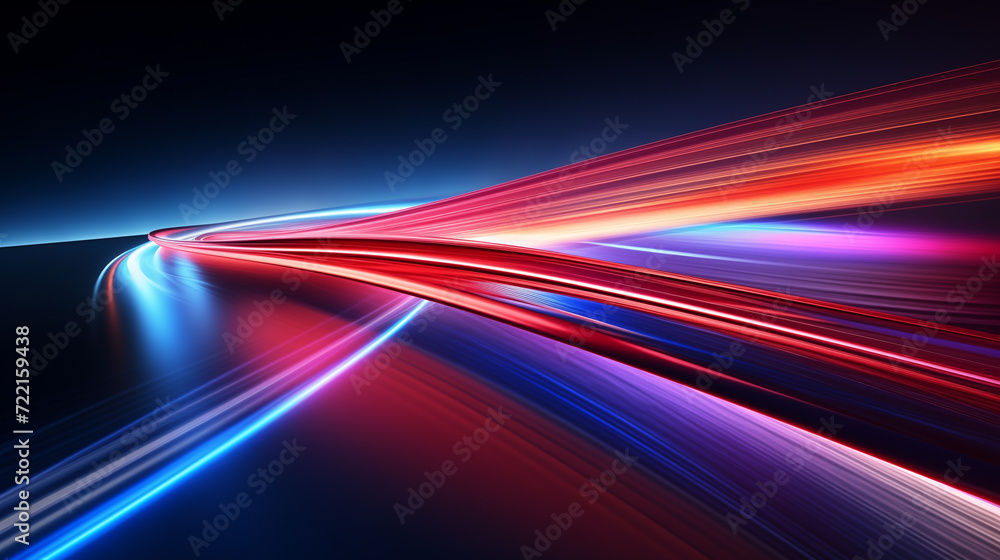 high speed light trails 3d, abstract wallpaper or background, modern technology backdrop, red and blue high speed light trails 3d, abstract wallpaper or background, modern technology backdrop, red and blue
