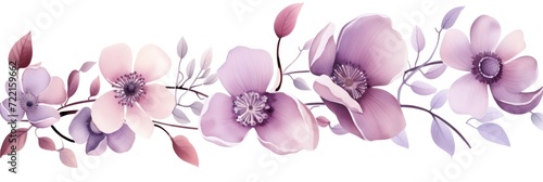 Mauve several pattern flower, sketch, illust, abstract watercolor