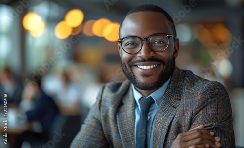 Happy black financial advisor