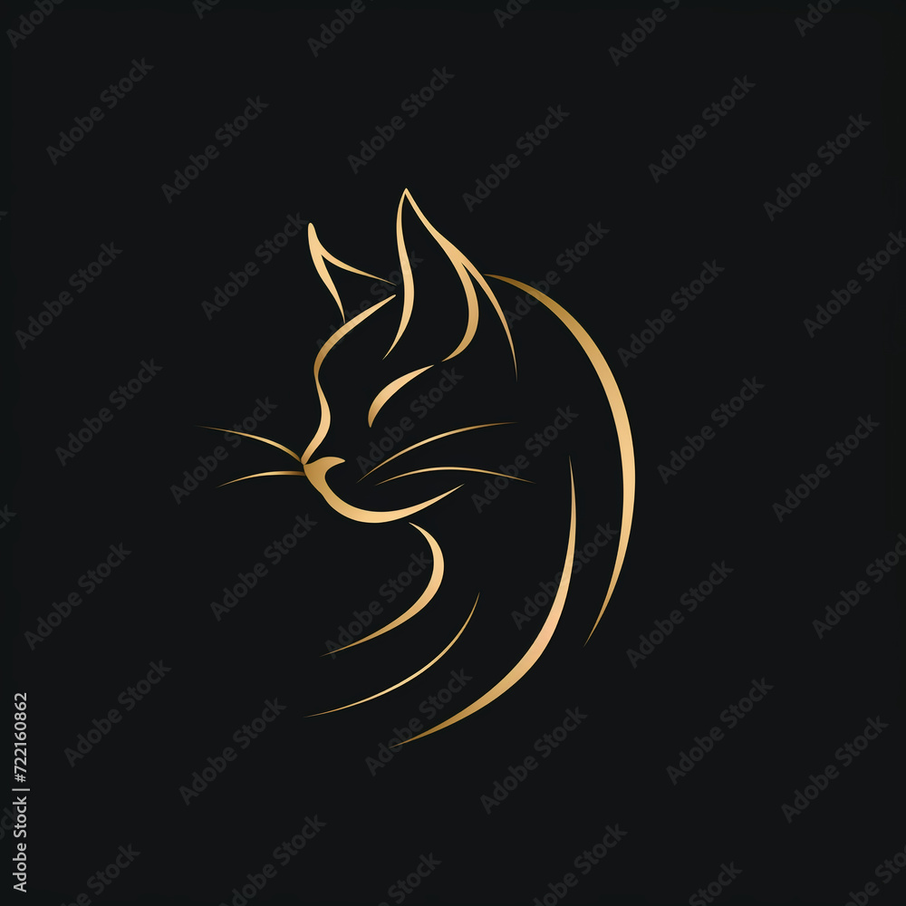 single line trendy minimalist cat logo sign with silhouette for conspicuous flat modern logotype design single line trendy minimalist cat logo sign with silhouette for conspicuous flat modern logotype design