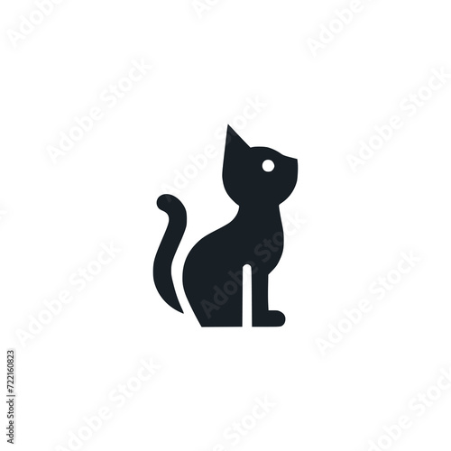 cat silhouette cute pet animal logo vector illustration template design
