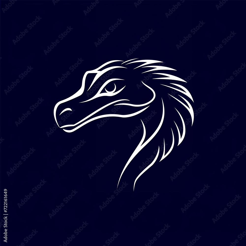 single line trendy minimalist dinosaur logo sign with silhouette for conspicuous flat modern logotype design single line trendy minimalist dinosaur logo sign with silhouette for conspicuous flat modern logotype design