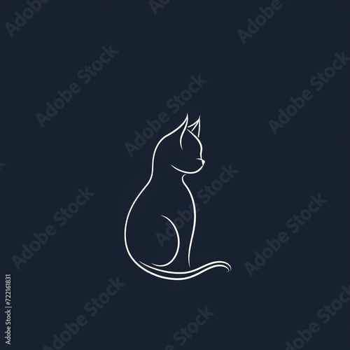 Wallpaper Mural single line trendy minimalist cat logo sign with silhouette for conspicuous flat modern logotype design Torontodigital.ca