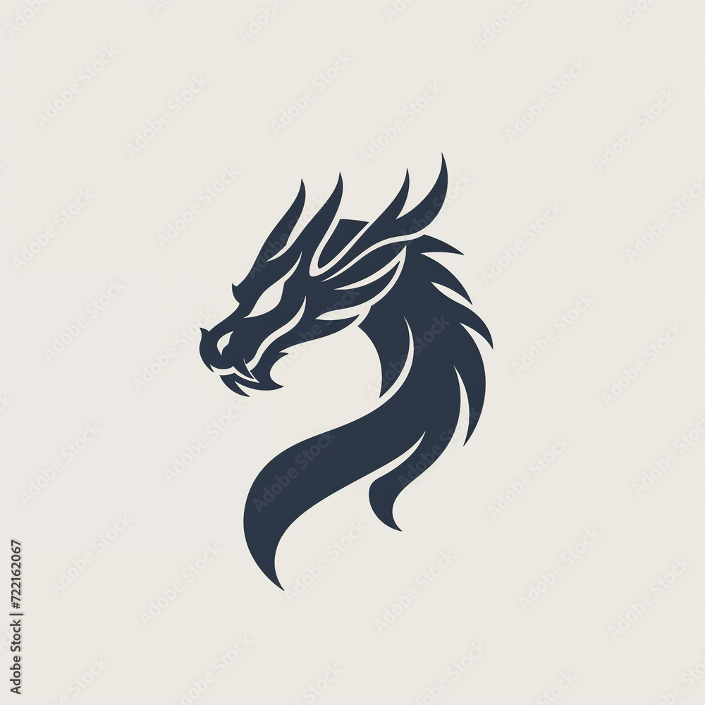 single line trendy minimalist dragon head logo sign with silhouette for conspicuous flat modern logotype design single line trendy minimalist dragon head logo sign with silhouette for conspicuous flat modern logotype design