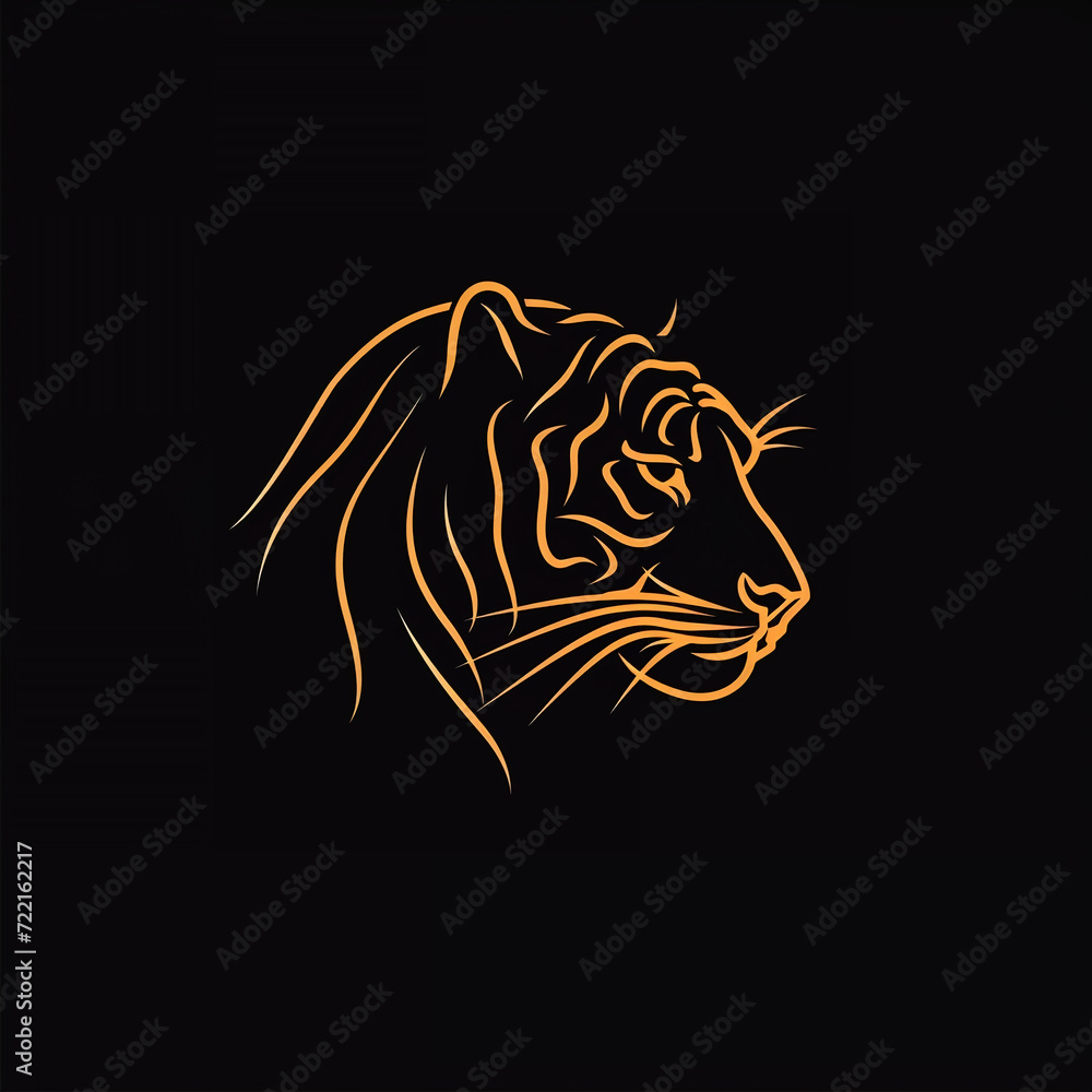 single line trendy minimalist tiger head logo sign with silhouette for conspicuous flat modern logotype design single line trendy minimalist tiger head logo sign with silhouette for conspicuous flat modern logotype design